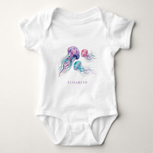Body Fête Prénatale Bébé Fille Méduses de Teal et Viole