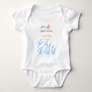 Body Fêtons coquilles sous la mer bleu anniversaire 