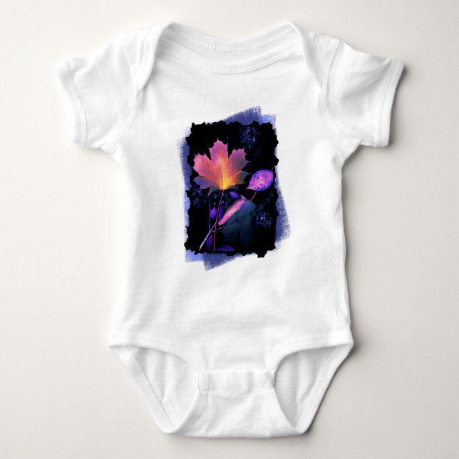 Body Feuilles d'automne en Néon et Bleu (Devant)