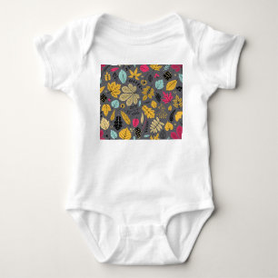 Body Feuilles d'automne : Motif foncé sans couture