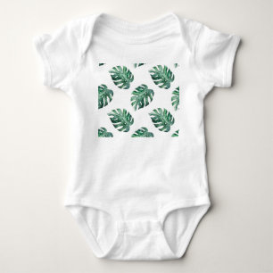 Body Feuilles tropicaux verts, motif aquarelle