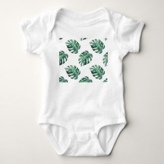 Body Feuilles tropicaux verts, motif aquarelle