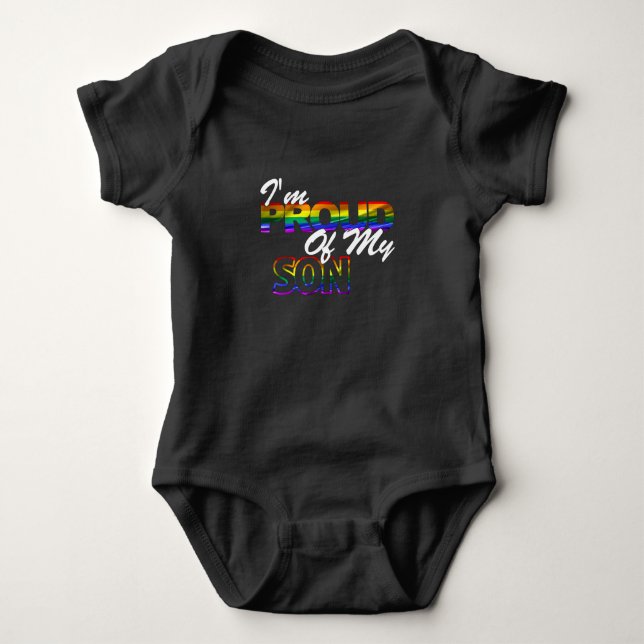 Body Fier de mon Fils Rainbow Gay LGBT Pride Chemise (Devant)
