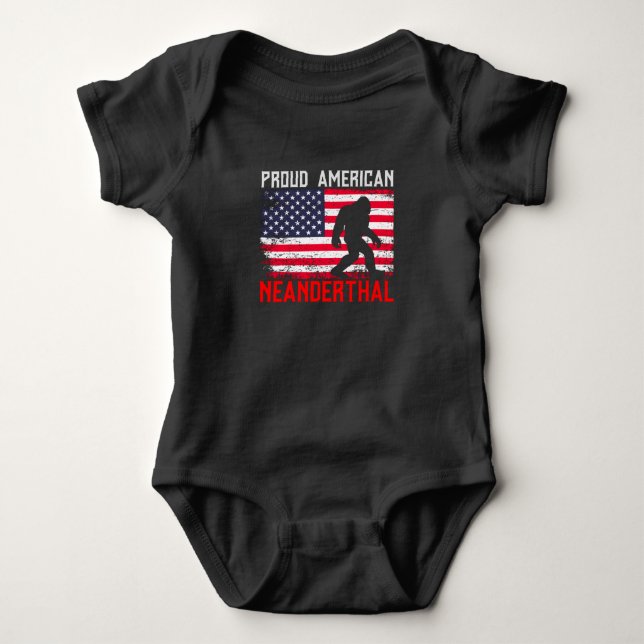 Body Fier Nandertal américain | États-Unis Drapeau & Bi (Devant)