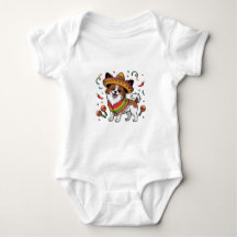 Fiesta Papillon Chien portant Sombrero et Sarape