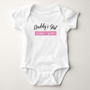 Body Fille à papa, monde de maman rose et noir