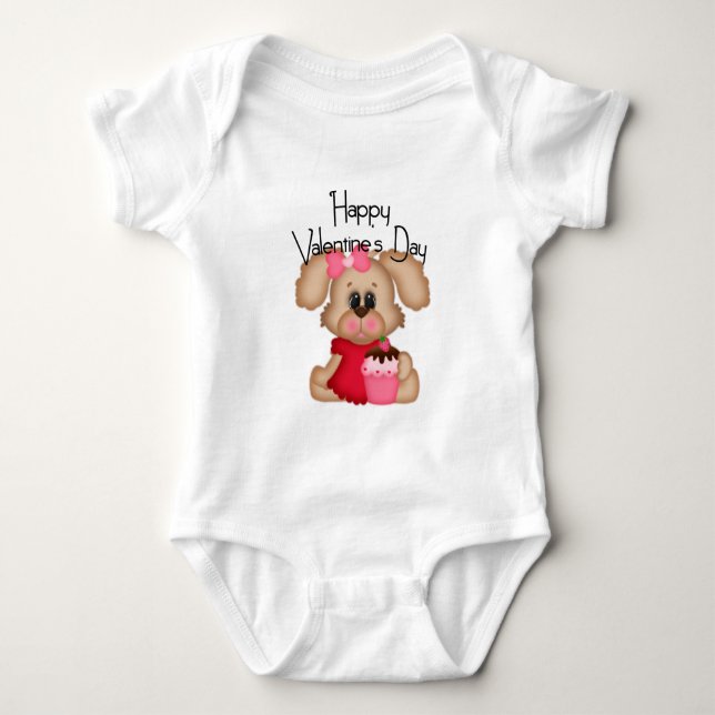 Body Fille Chien Chien Chien Heureuse Sainte-Valentin r (Devant)