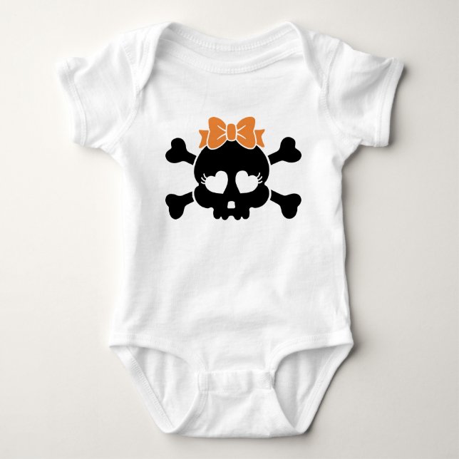 Body Fille Crâne Halloween Fille Squelettique  (Devant)