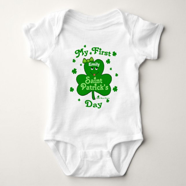 Body Fille de bébé personnalisée première St. Patrick's (Devant)