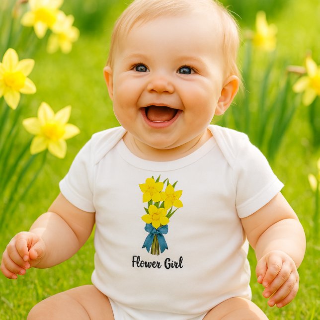 Body Fille de fleurs aux jonquilles jaunes (Our Flower Girl bodysuit brings sunshine to every giggle and grassy moment.)