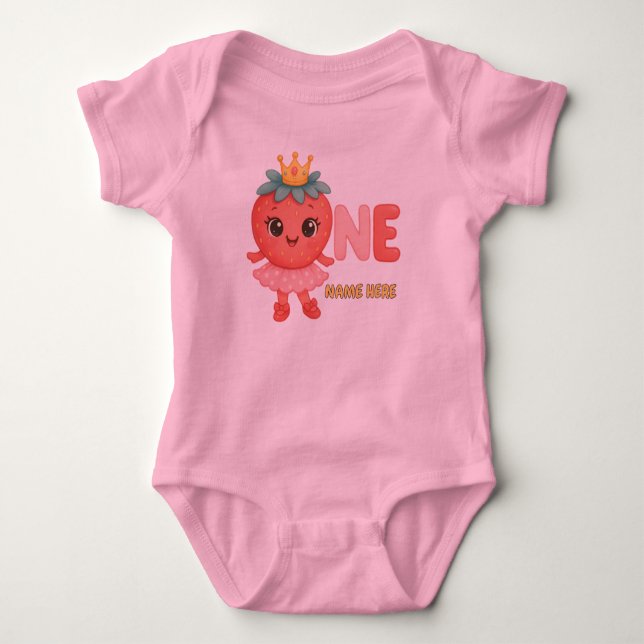 Body Fille de premier anniversaire aux fruits rouges pe (Devant)