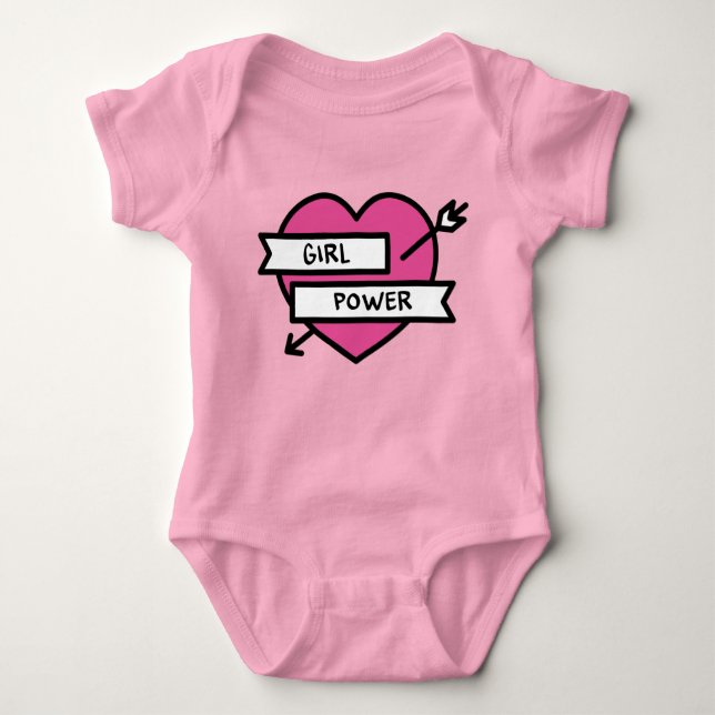 Body Fille Power Baby Un Pièce Bodysuit (Devant)