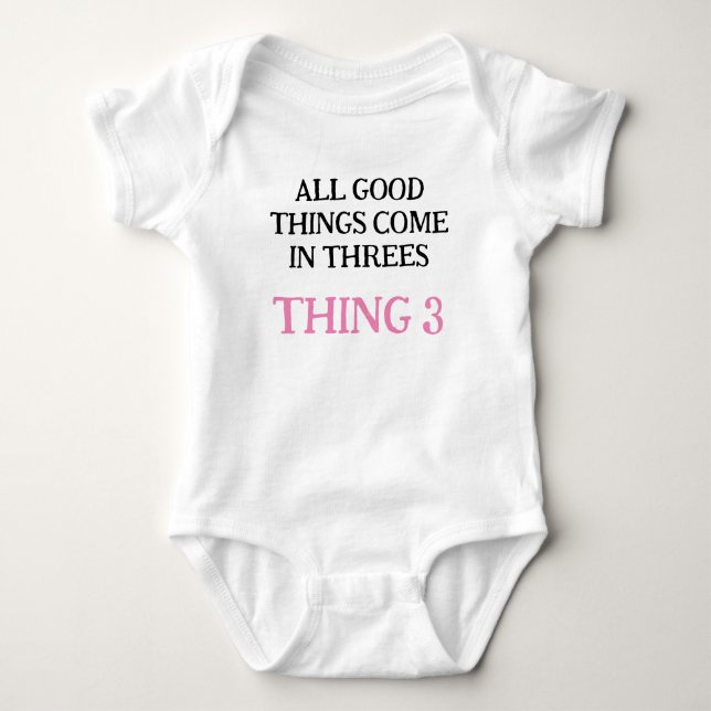Body fille une pièce pour triplés, triplet idée cadeau, (Devant)