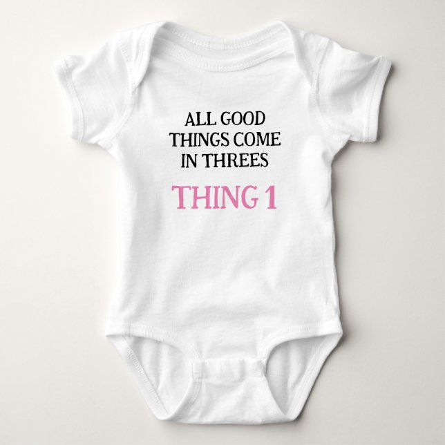 Body fille une pièce pour triplés, triplet idée cadeau, (Devant)