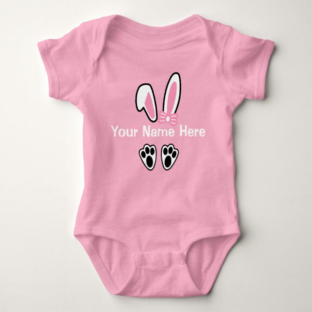 Body Filles Lapin Pâques Oreilles Un Pièce Bodysuit Ros (Devant)