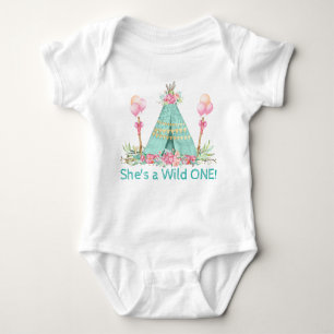 Body Filles Wild One Teepee 1er Birthday Shirt