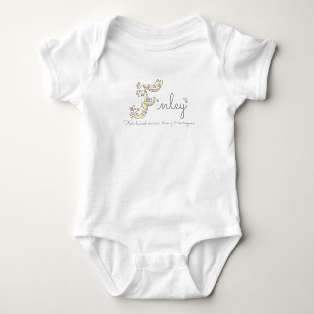 Body Finley Girls nom signifiant F coeurs monogrammes (Devant)