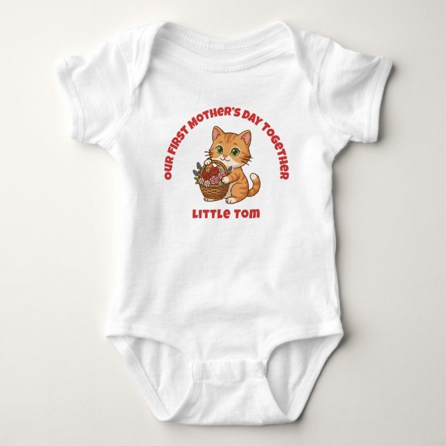 Body First Mother's Day Baby Bodysuit: Cute Ginger Cat (Devant)