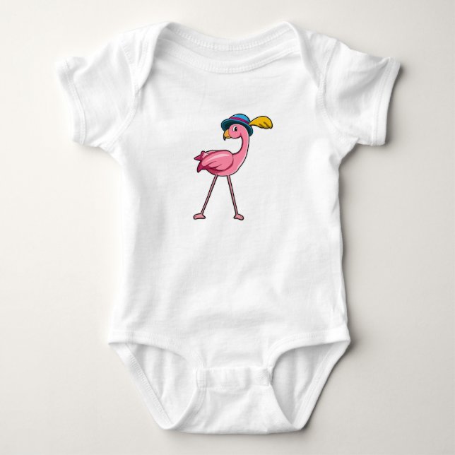 Body Flamant avec chapeau et plume (Devant)