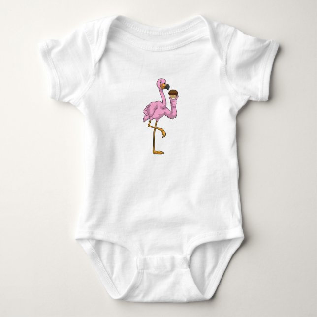 Body Flamant rose avec muffin (Devant)
