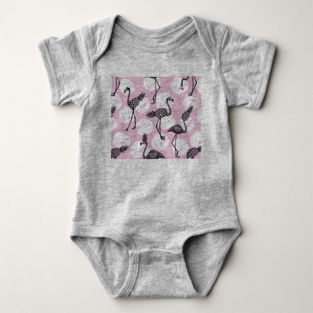 Body Flamant rose d'ananas rose (Devant)
