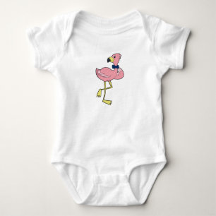Body Flamant rose en gentleman avec cravate