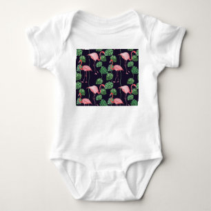 Body Flamant rose foncé : Petit Motif aquarelle.