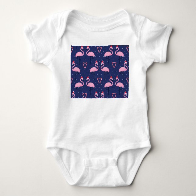 Body Flamant rose Noël Casquette Candy Motif (Devant)