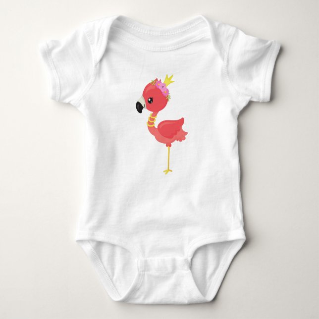 Body Flamant rose princesse, Couronne, Flamant rose mig (Devant)