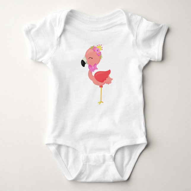 Body Flamant rose princesse, Fleurs, Flamant rose migno (Devant)