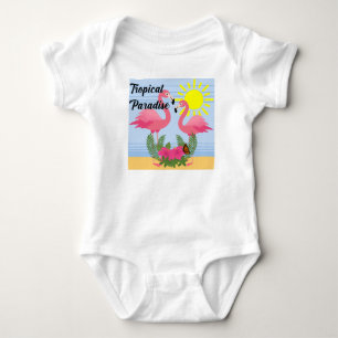 Body Flamant rose rose paradis tropical - Corps de mail