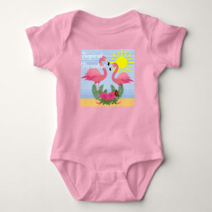 Body Flamant rose rose paradis tropical - Corps de mail