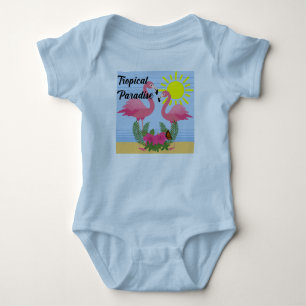 Body Flamant rose rose paradis tropical - Corps de mail