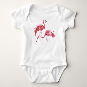 Body Flamants roses aquarelle, Design élégant.