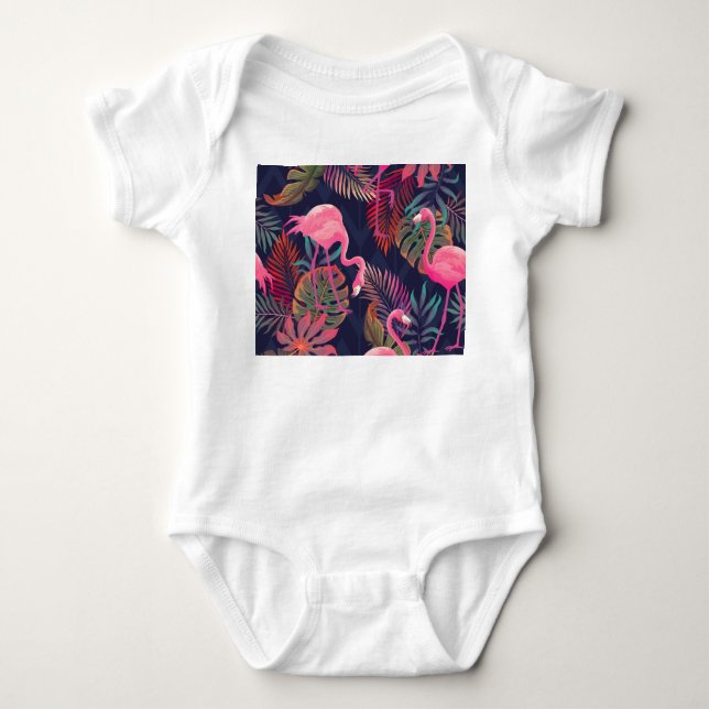 Body Flamingo tropical : motif vintage de palmier. (Devant)