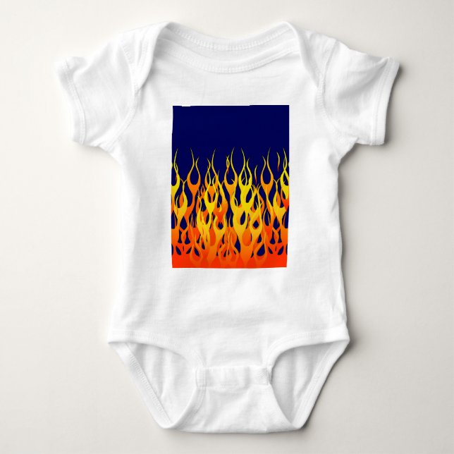 Body Flammes de course classique sur bleu marine (Devant)