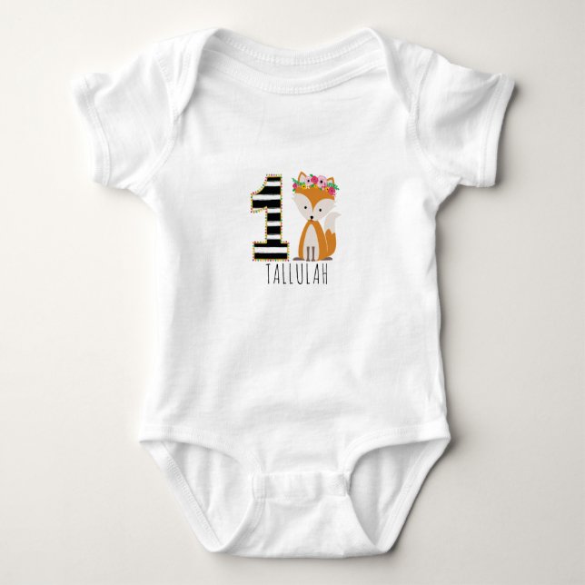 Body Fleur Baby Fox Stripes Premier Anniversaire Chemis (Devant)