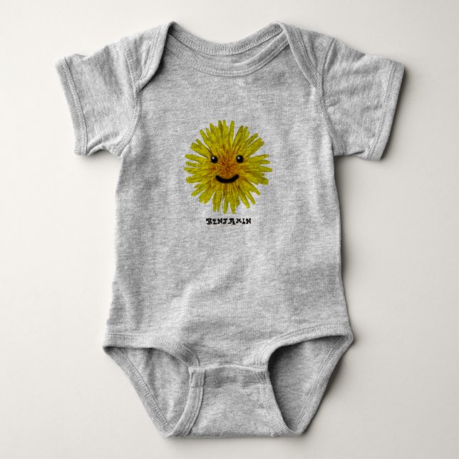 Body Fleur jaune heureuse d'été sur toute couleur (Devant)