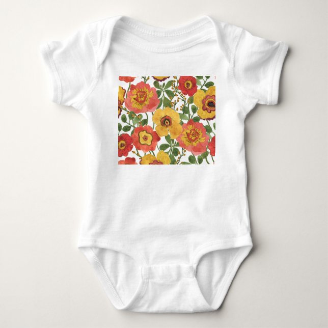 Body Fleurs colorées : motif d'aquarelle d'été. (Devant)