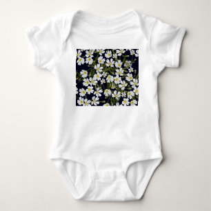 Body Fleurs de champs blancs : motif vintage.