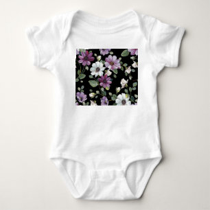 Body Fleurs De Cosmos Élégantes : Aquarelle Sans Couleu