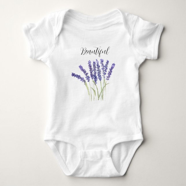 Body Fleurs de lavande Aquarelle fleurie violette Migno (Devant)