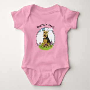 Body Fleurs de printemps Welsh Terrier Chien avec Fleur
