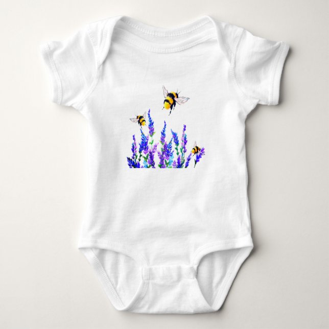 Body Fleurs et abeilles Bébé Bodysuit (Devant)