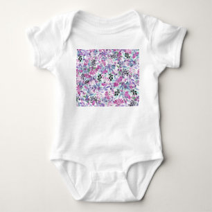 Body Fleurs et baies pourpres : Aquarelle