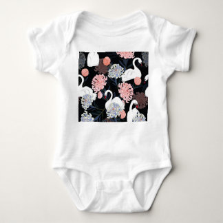 Body Fleurs florales orientales Motif de cygne