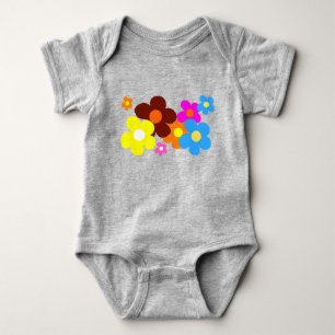 Body Fleurs joyeuses Gris Charbon