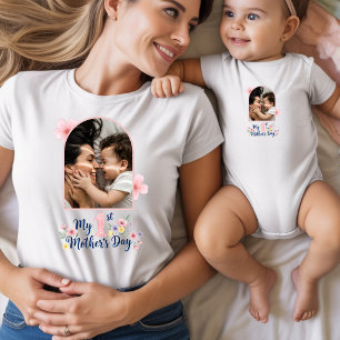 Body Fleurs roses - 1er anniversaire de maman - souveni