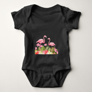 Body Fleurs tropicales et design de flamants roses