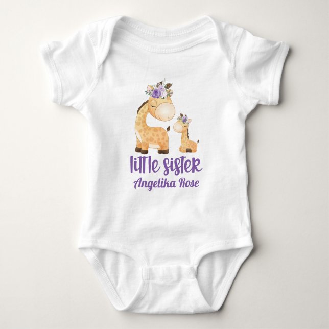 Body Fleurs violettes Giraffe Litter Soeur (Devant)